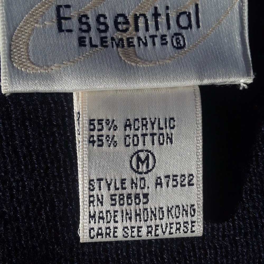 SALE Vintage Essential Elements navy blue cardigan sz M - Picture 6 of 7